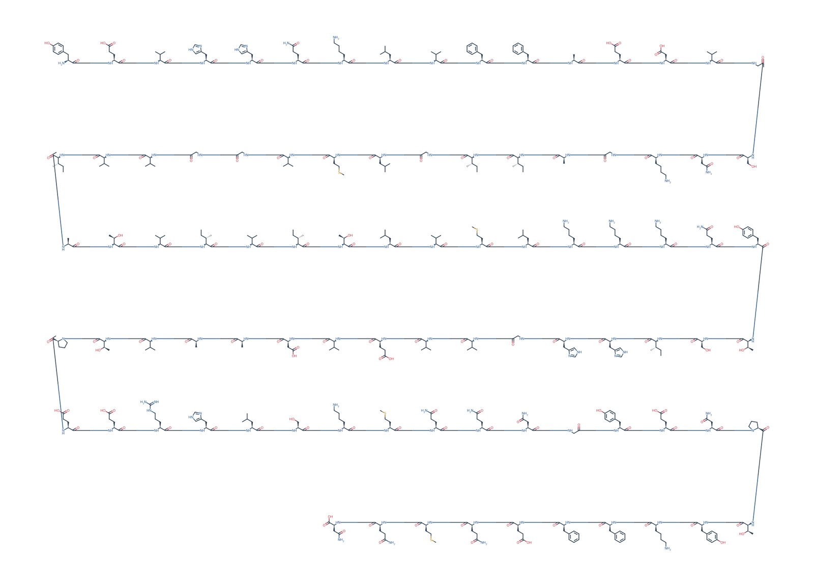 Sequence-derived 2D chemical structure of APP770 fragment (681–770), 90 amino-acid residues.