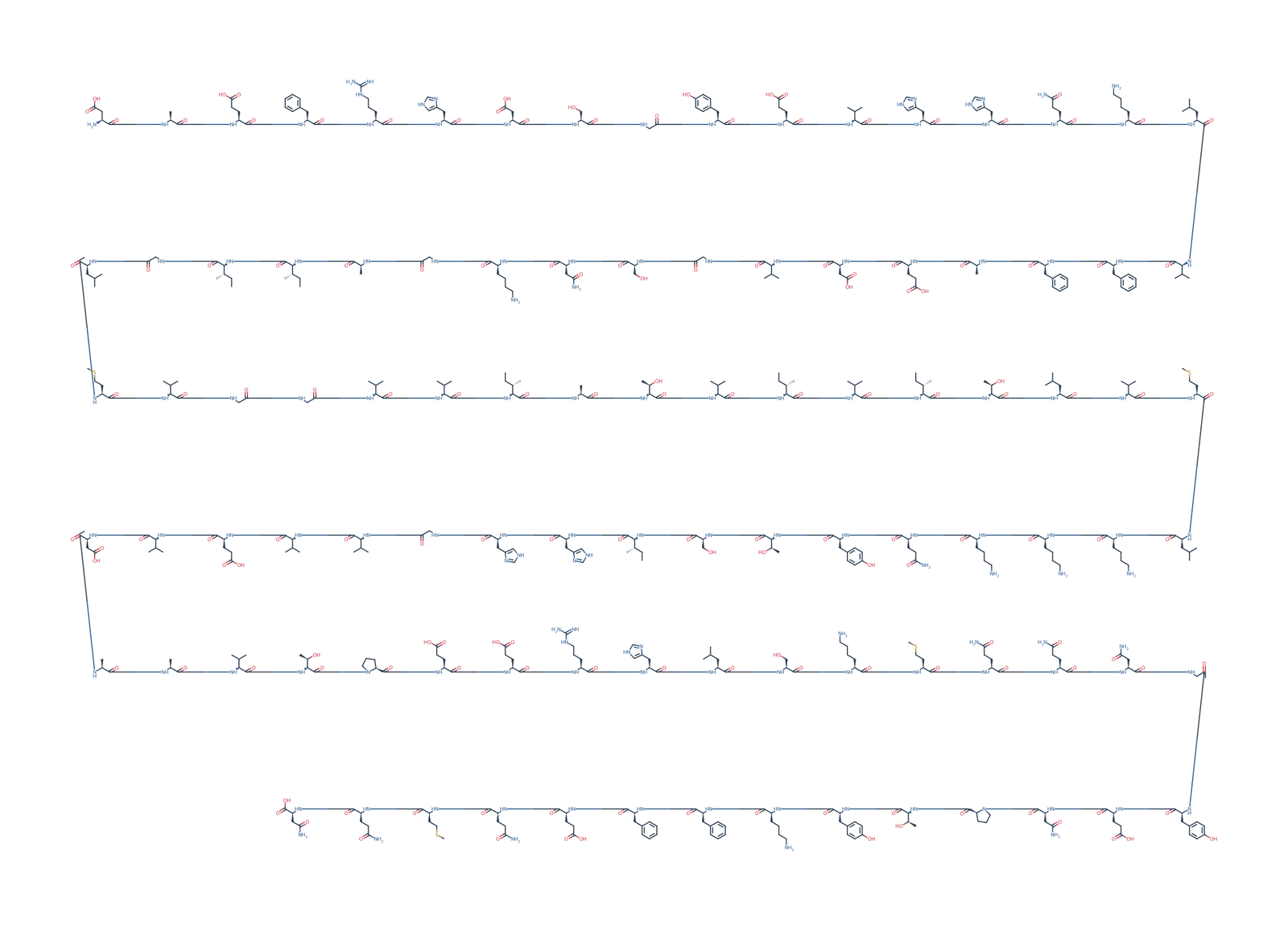 Sequence-derived 2D chemical structure of APP770 fragment (672–770), 99 amino-acid residues.