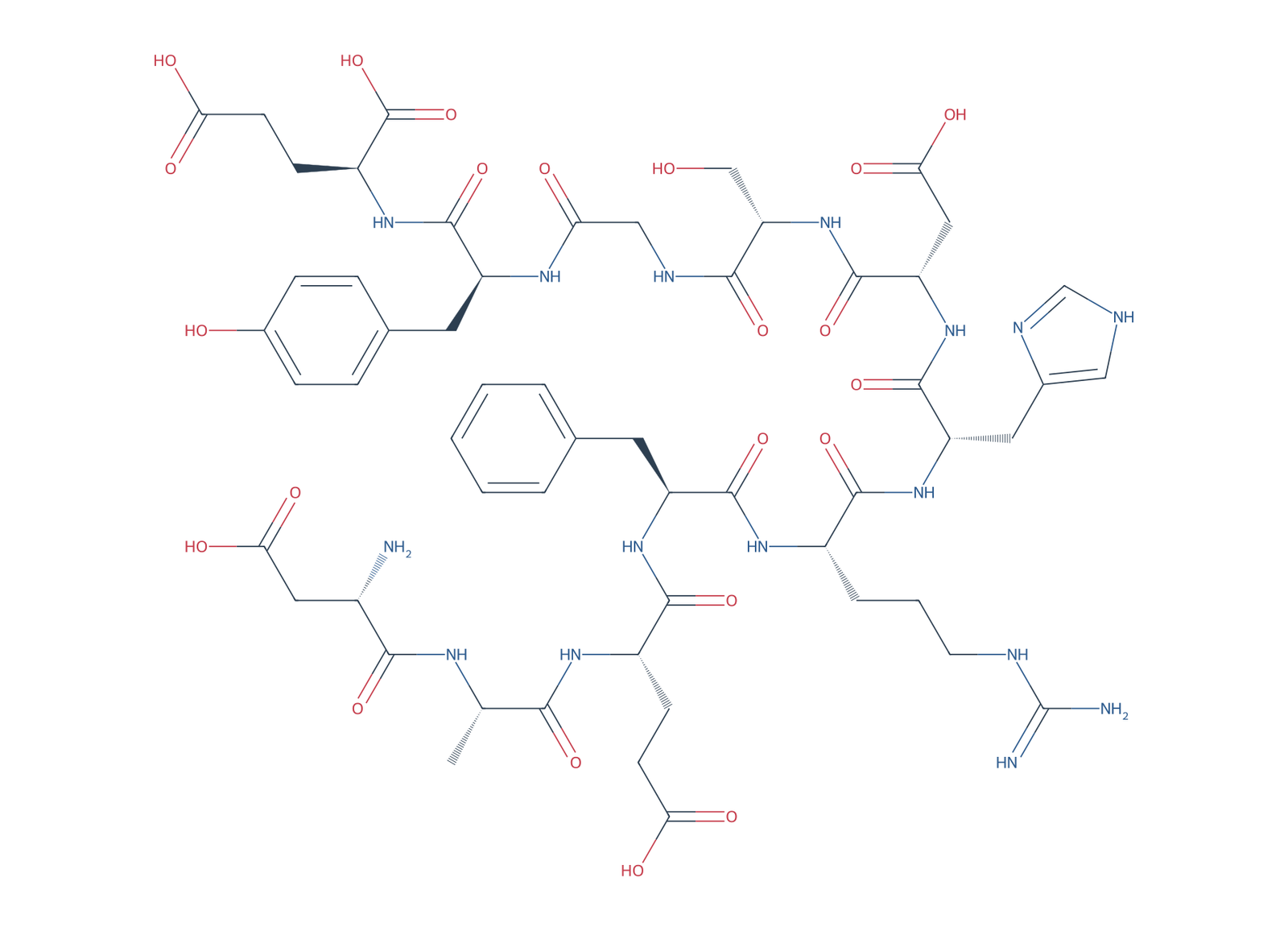Sequence-derived 2D chemical structure of Beta-Amyloid (1–11), 11 amino-acid residues.