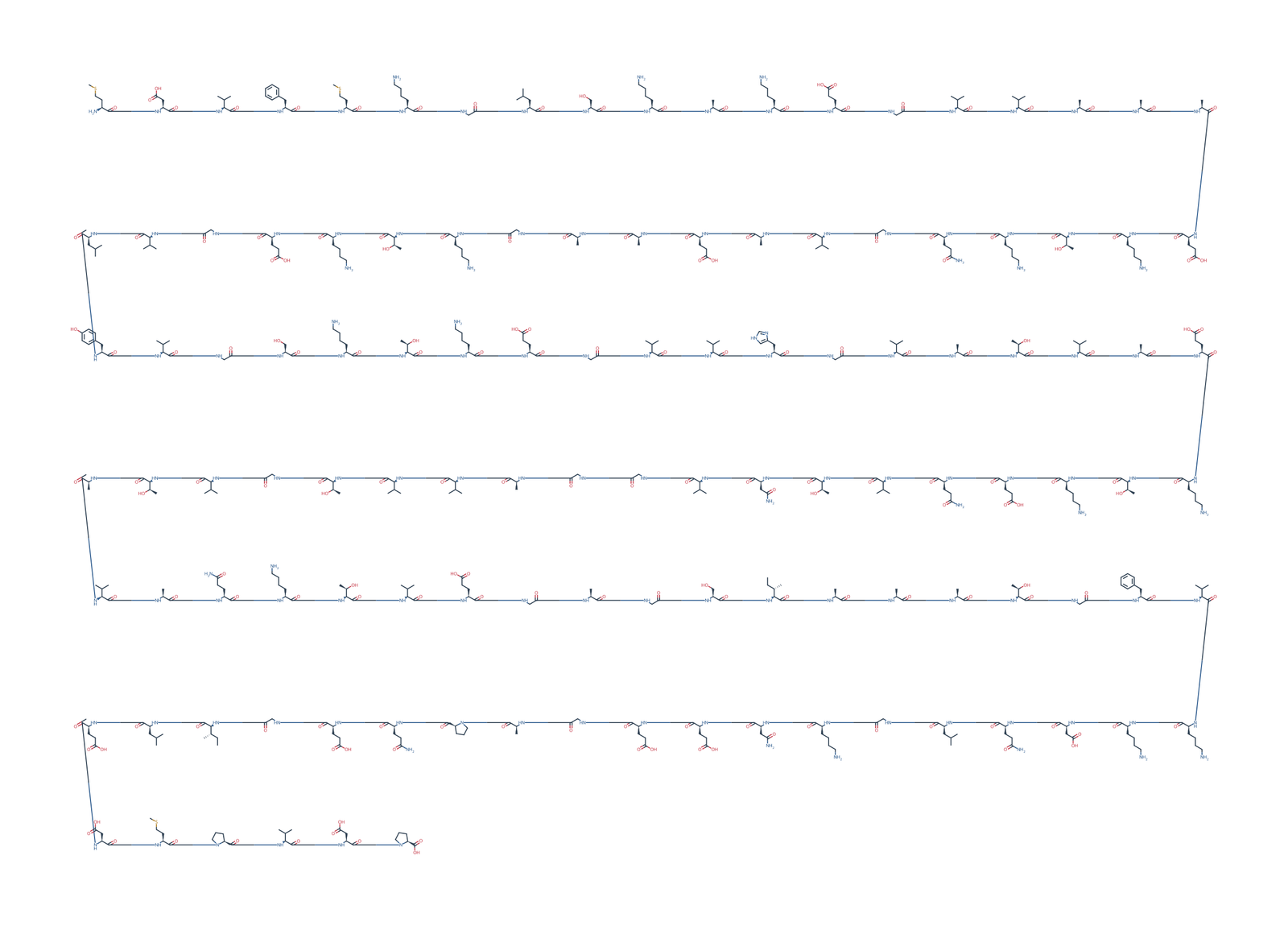 Sequence-derived 2D chemical structure of Alpha-Synuclein fragment (1–120), 120 amino-acid residues.