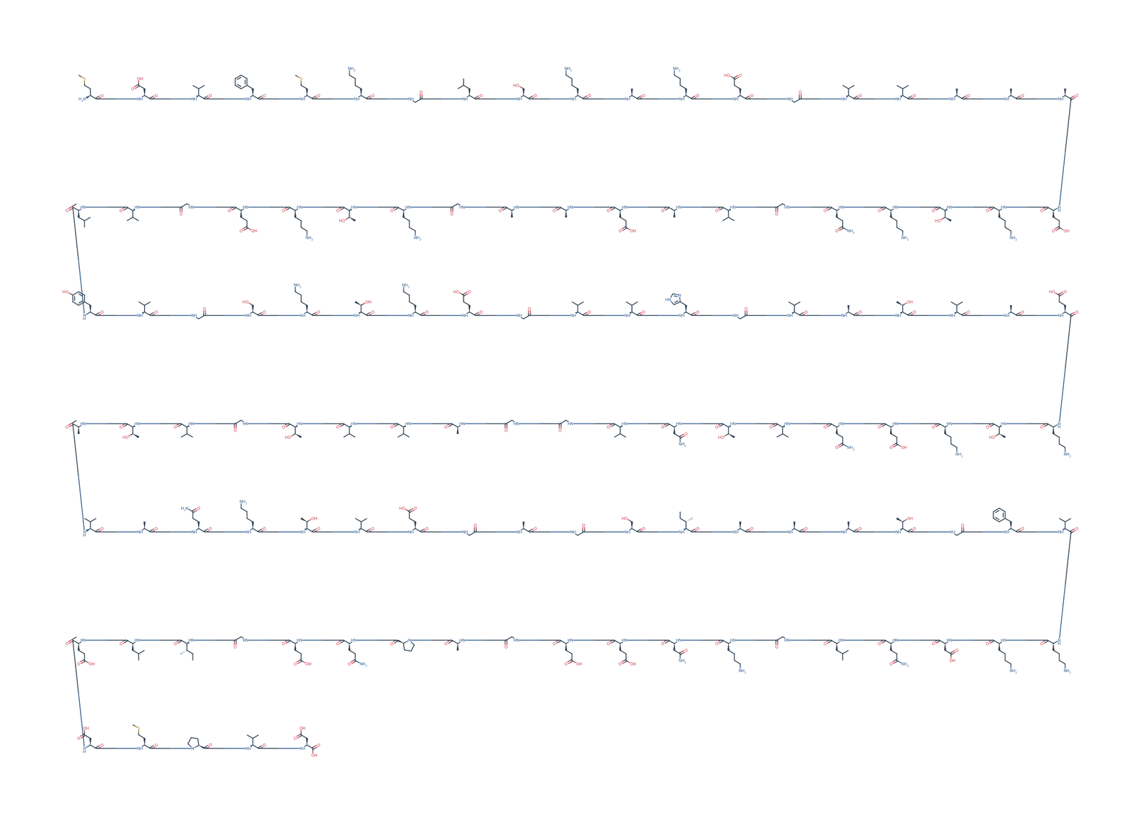 Sequence-derived 2D chemical structure of Alpha-Synuclein fragment (1–119), 119 amino-acid residues.