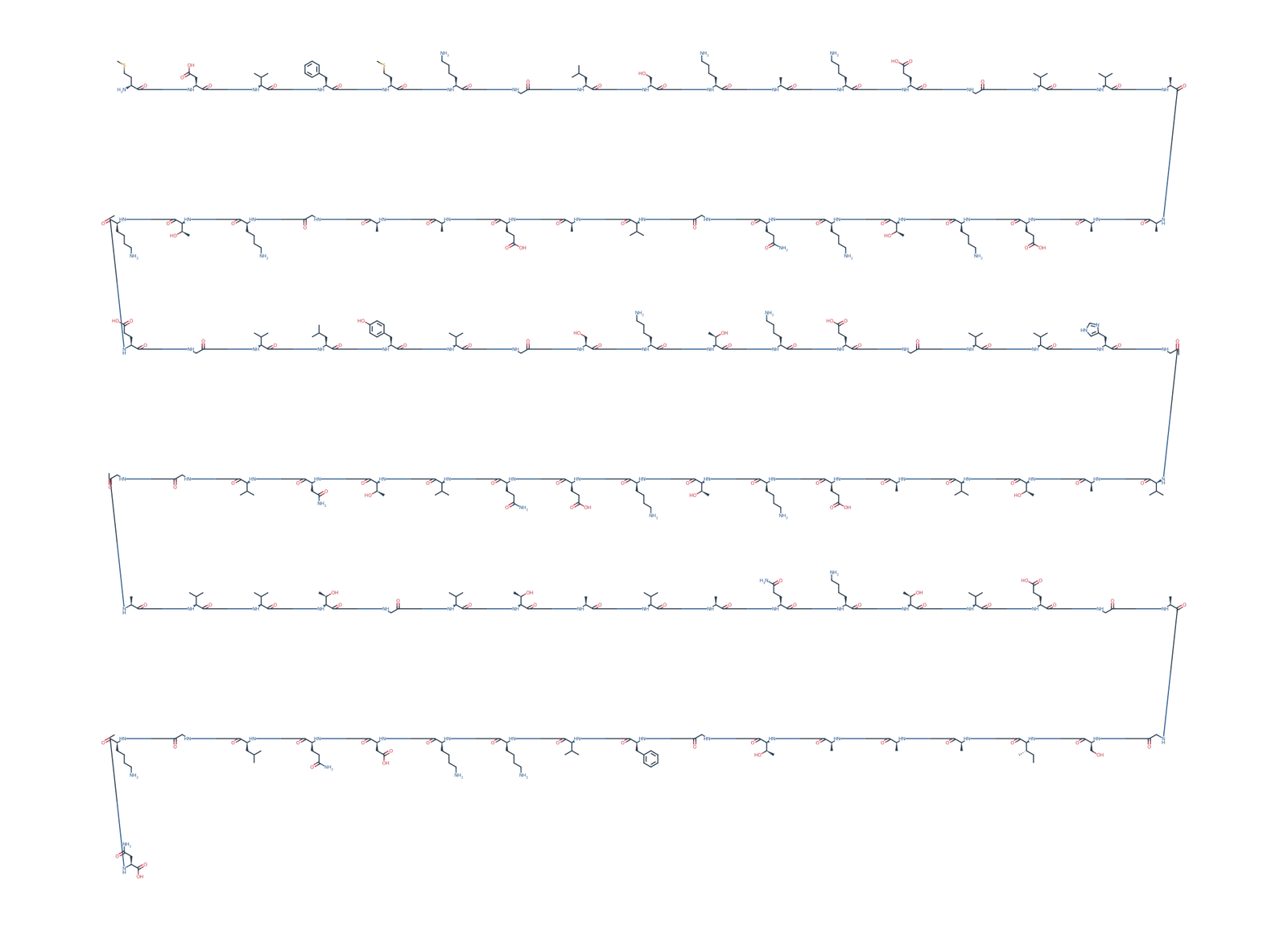 Sequence-derived 2D chemical structure of Alpha-Synuclein fragment (1–103), 103 amino-acid residues.