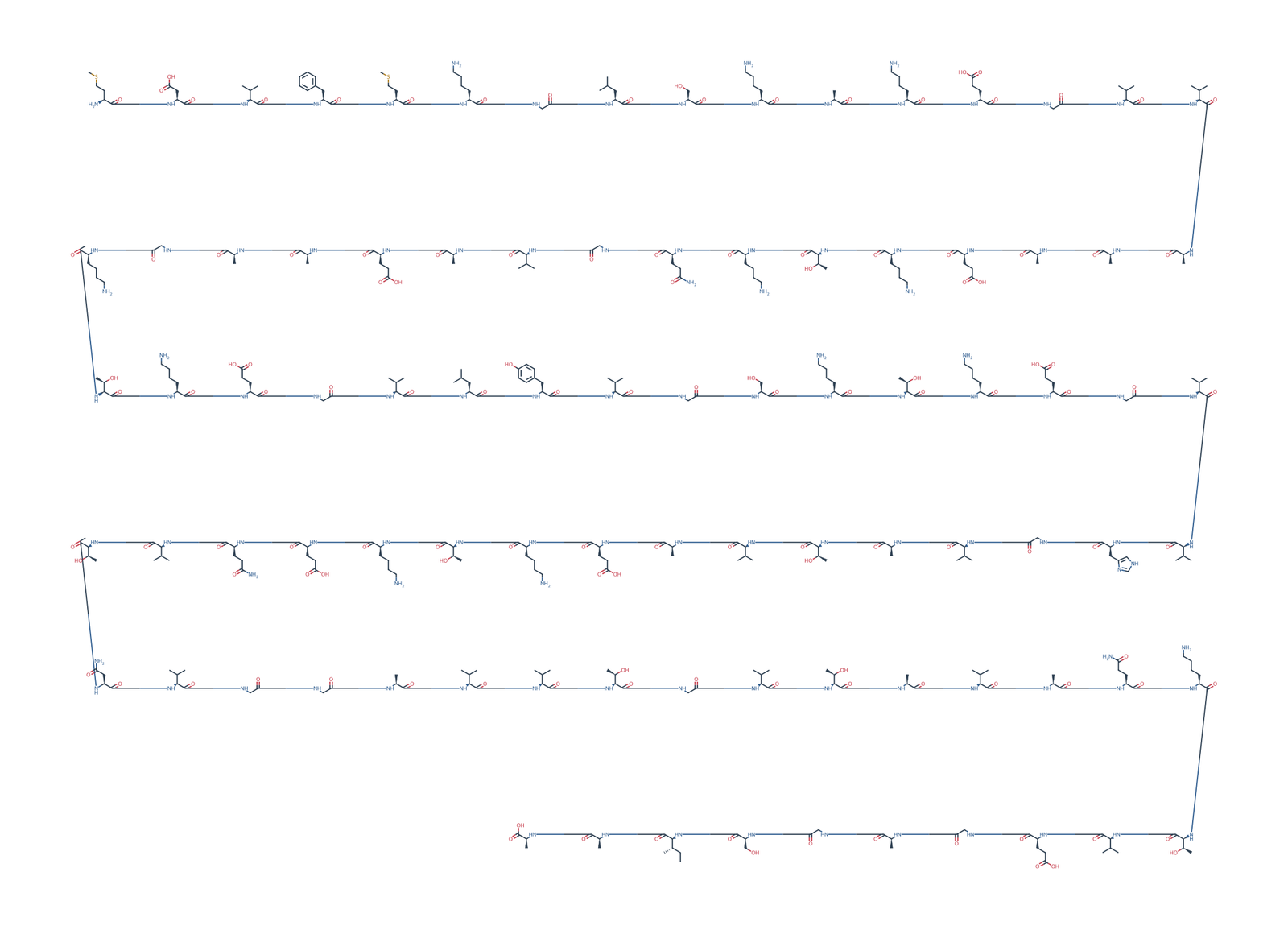 Sequence-derived 2D chemical structure of Alpha-Synuclein fragment (1–90), 90 amino-acid residues.