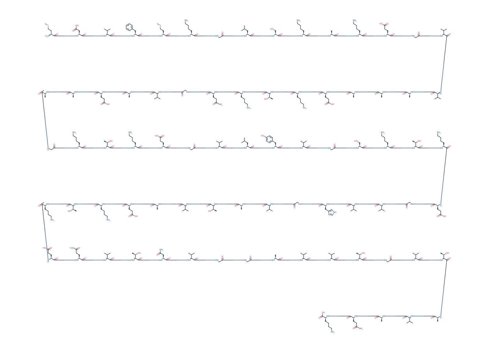Sequence-derived 2D chemical structure of Alpha-Synuclein fragment (1–80), 80 amino-acid residues.