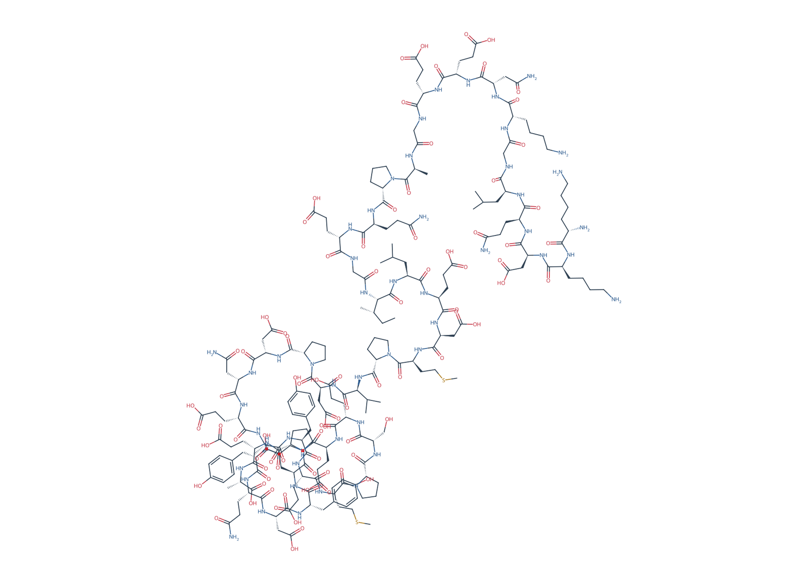 Sequence-derived 2D chemical structure of Alpha-Synuclein fragment (96–140), 45 amino-acid residues.